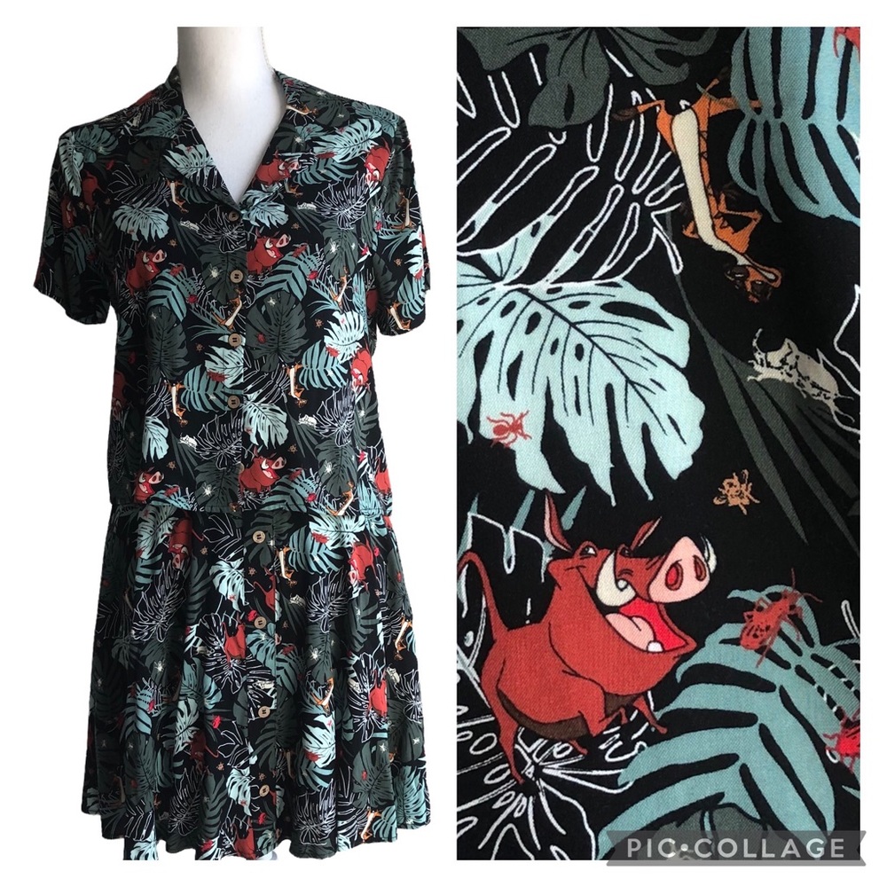 Disney Her Universe The Lion King Timon & Pumbaa Jungle Print Skirt Blouse Small